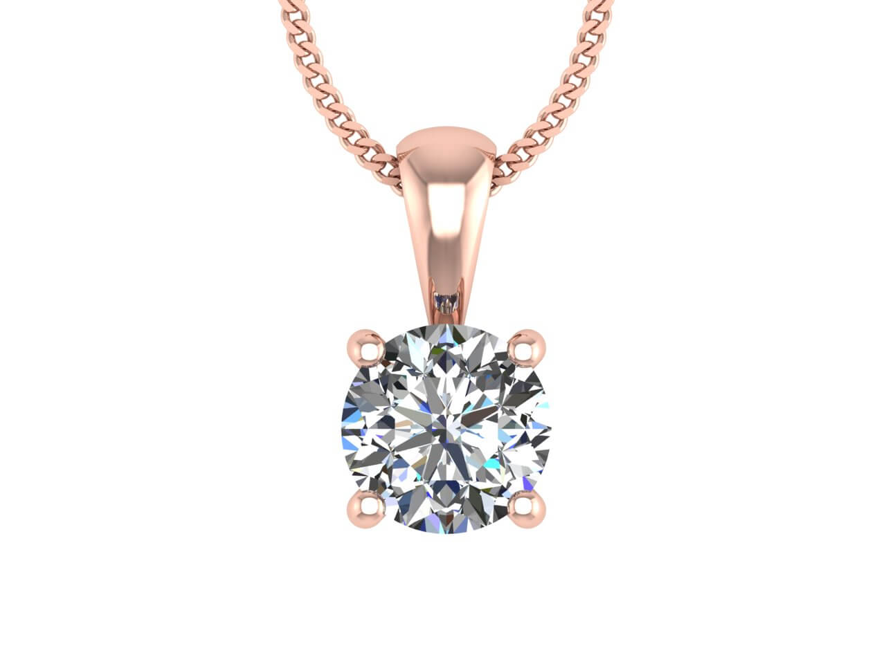 Diamond Pendant & Necklace - Round Brilliant
